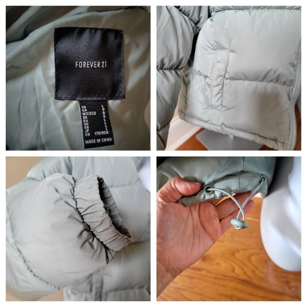 Forever 21 Puffer Jacket  Zipper Closure  in Sage Green - L - Picture 6 of 6